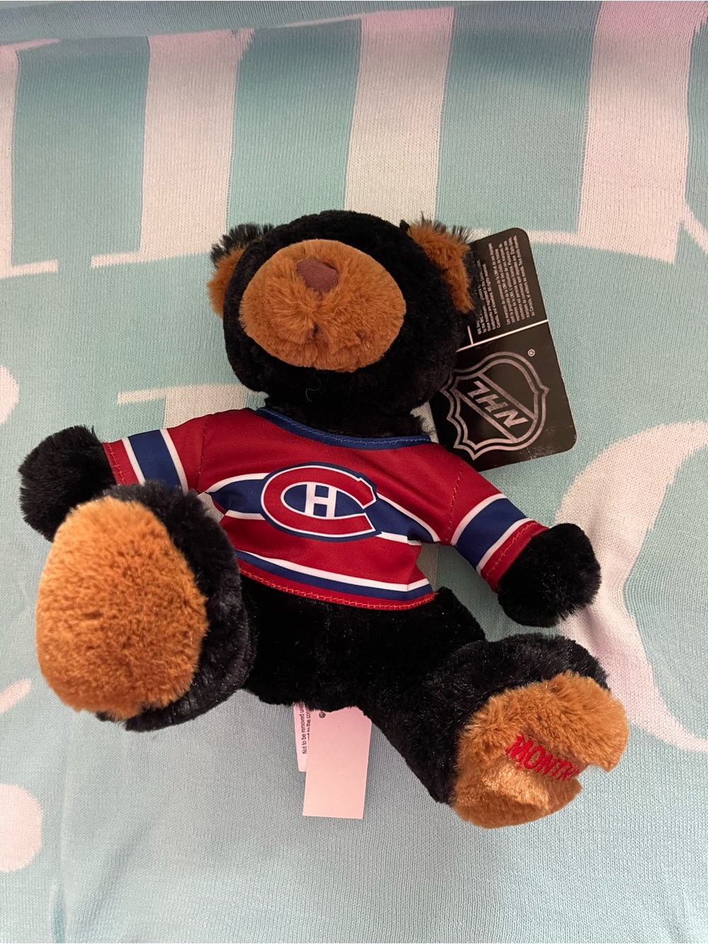 BNWT Montreal Canadiens NHL Hockey Team in Fleece Hoodie w Logo Plush Teddy